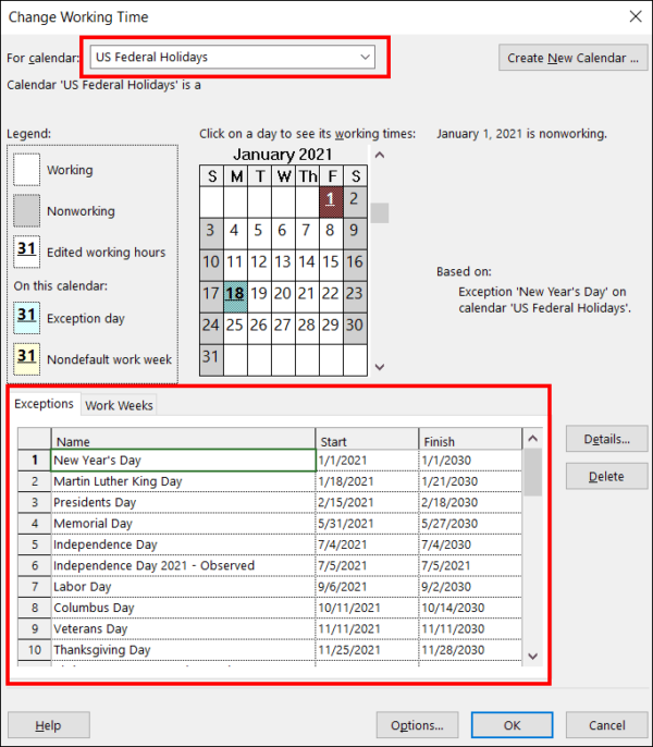 Understanding The Nonworking Time Calendar In Microsoft Project LaptrinhX