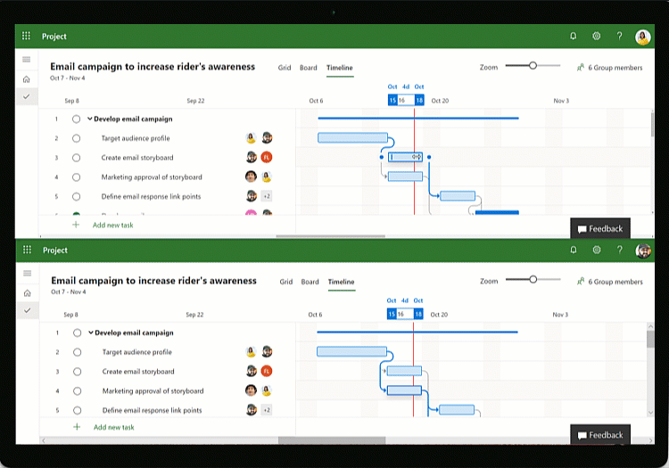 Microsoft Project User Interface