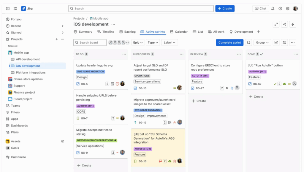 Clean organized Jira project board showing streamlined task management and real-time collaboration.