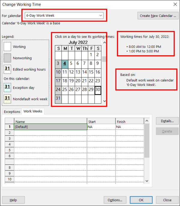 Change Calendar In Microsoft Project 