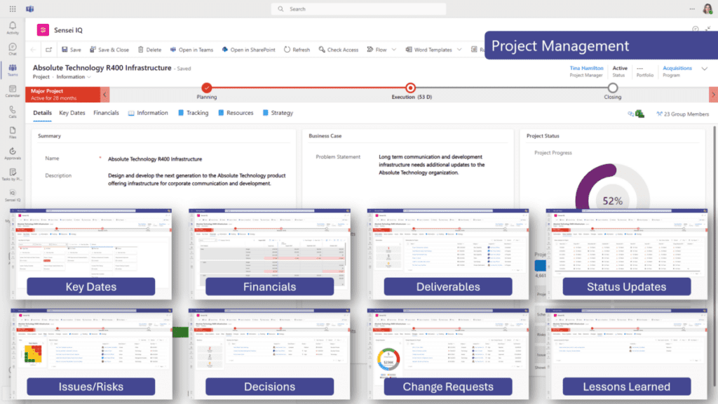 Figure 22 – Project Management on the Power Platform