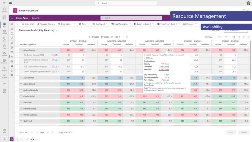 Figure 24 – Resource Management on the Power Platform 